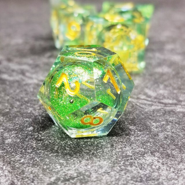 Sage's Spirits - Nature Spirits Liquid Core Sharp Edge Resin Dice Set