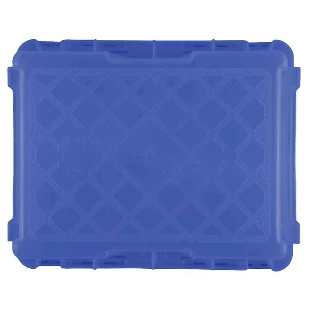 Orbis FP03BLUE 0.3 CuFt Blue Polyethylene Attached-Lid Container