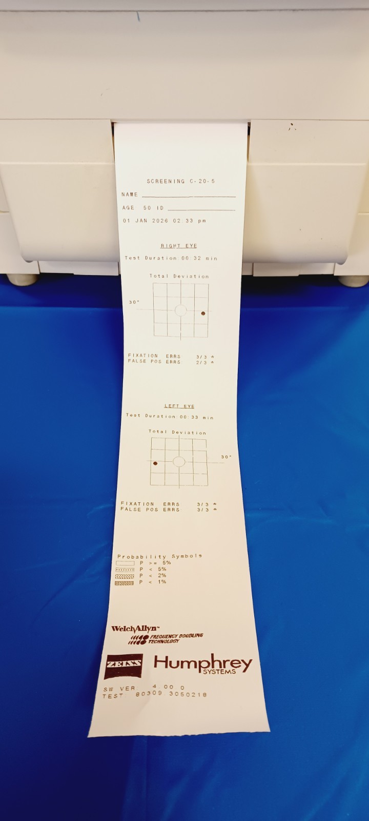 Carl Zeiss Humphrey FDT 710 Visual Field Analizer used no respond bottom clicker