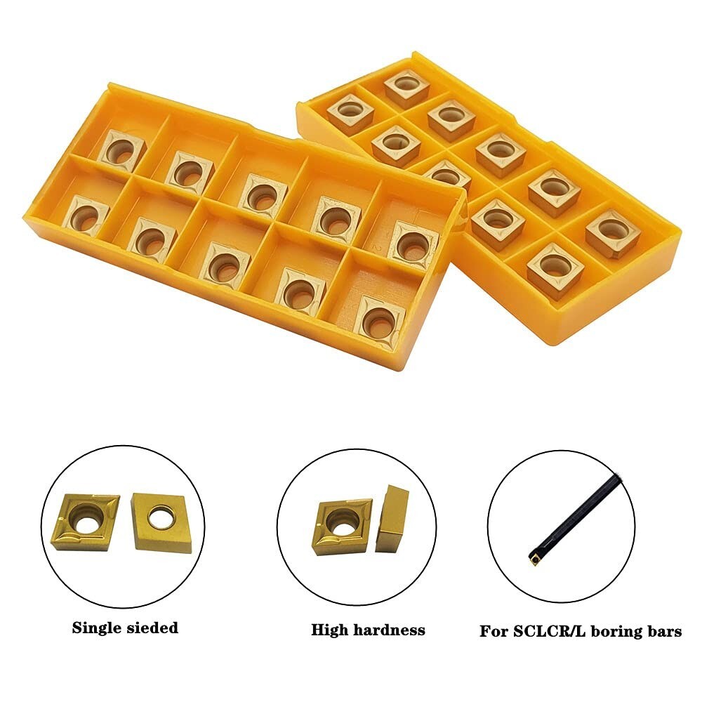 20Pcs CCMT09T304/CCMT32.51 Carbide Insert Lathe Turning Tool Cut Milling Blade