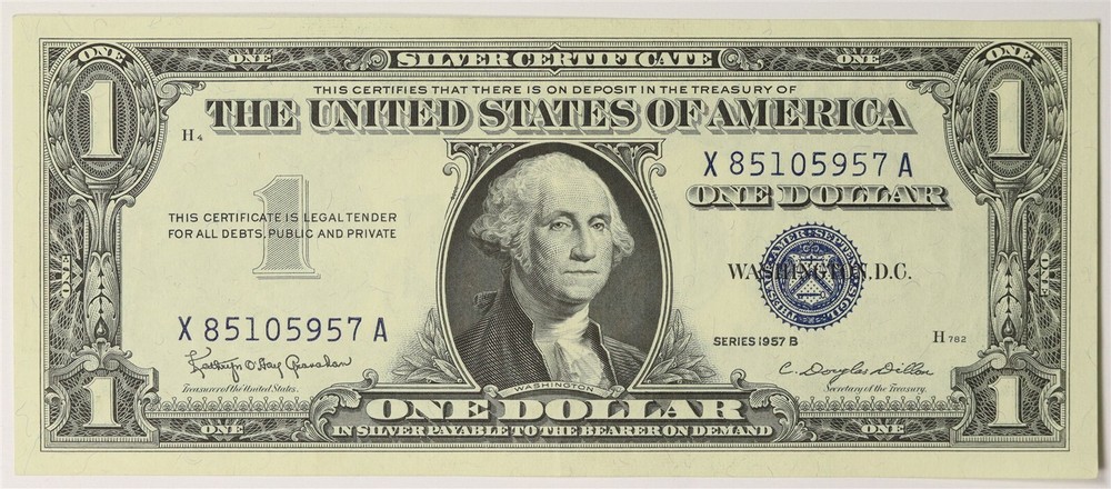 FR. 1621 1957B $1 Silver Certificate Blue Seal Small Size Note