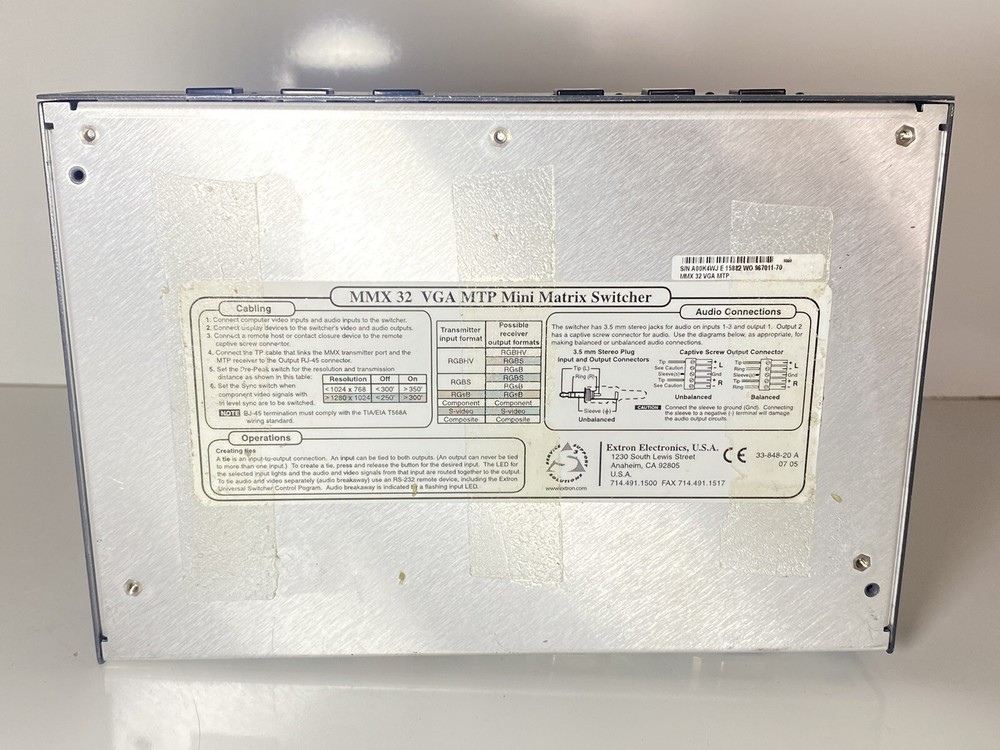 Extron MMX 32 VGA MTP Mini Matrix Switcher