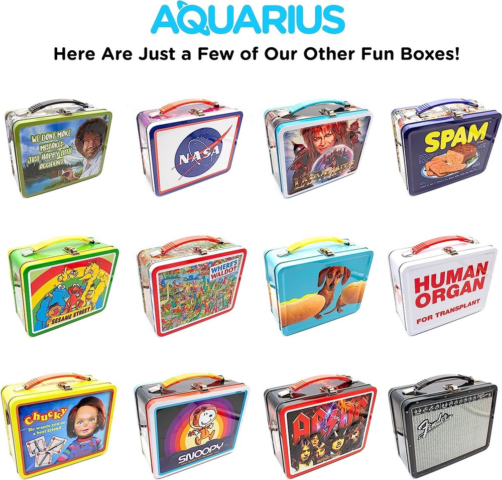 AQUARIUS Grateful Dead Fun Box - Sturdy Tin Storage Box with Plastic Handle & Em