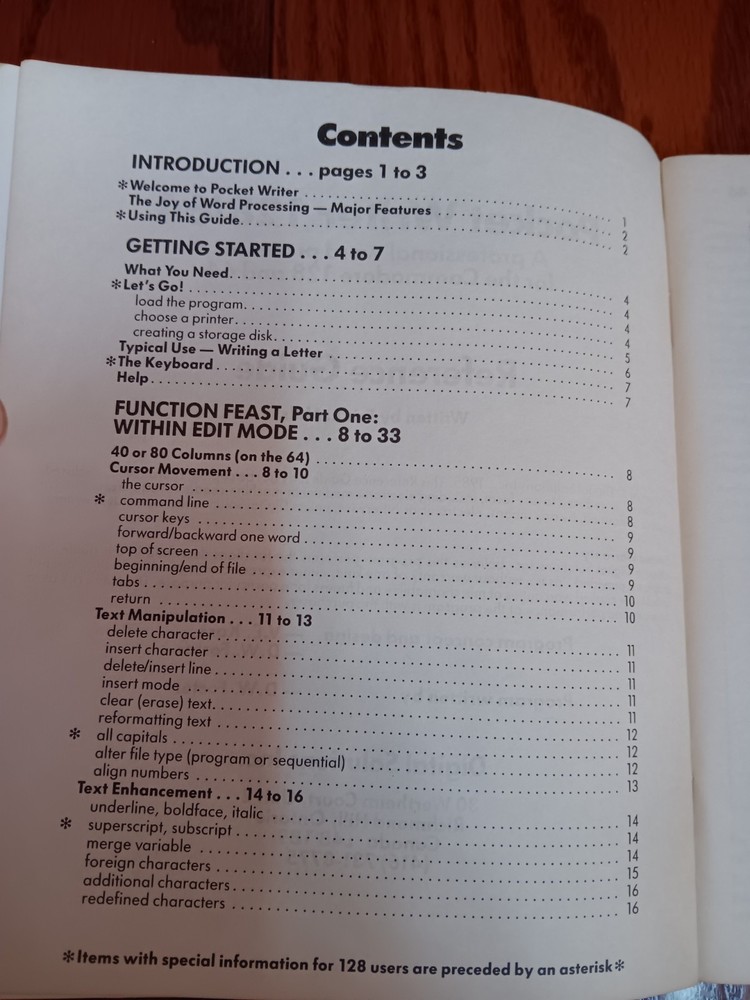 Commodore 128/64 Pocket Writer/Filer/Planner Three Reference Guides