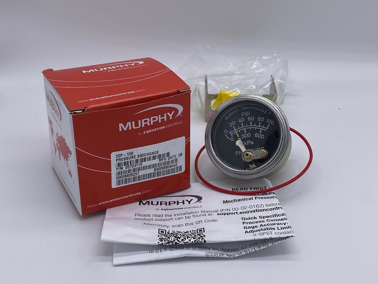 MURPHY 100 PSI OIL PRESSURE GAUGE 20P-100 05703115 CONST EQUIP CHIPPERS