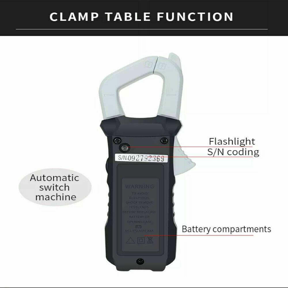 6000 Counts True RMS Clamp Meter AC DC Voltage & Current Digital Multimeter