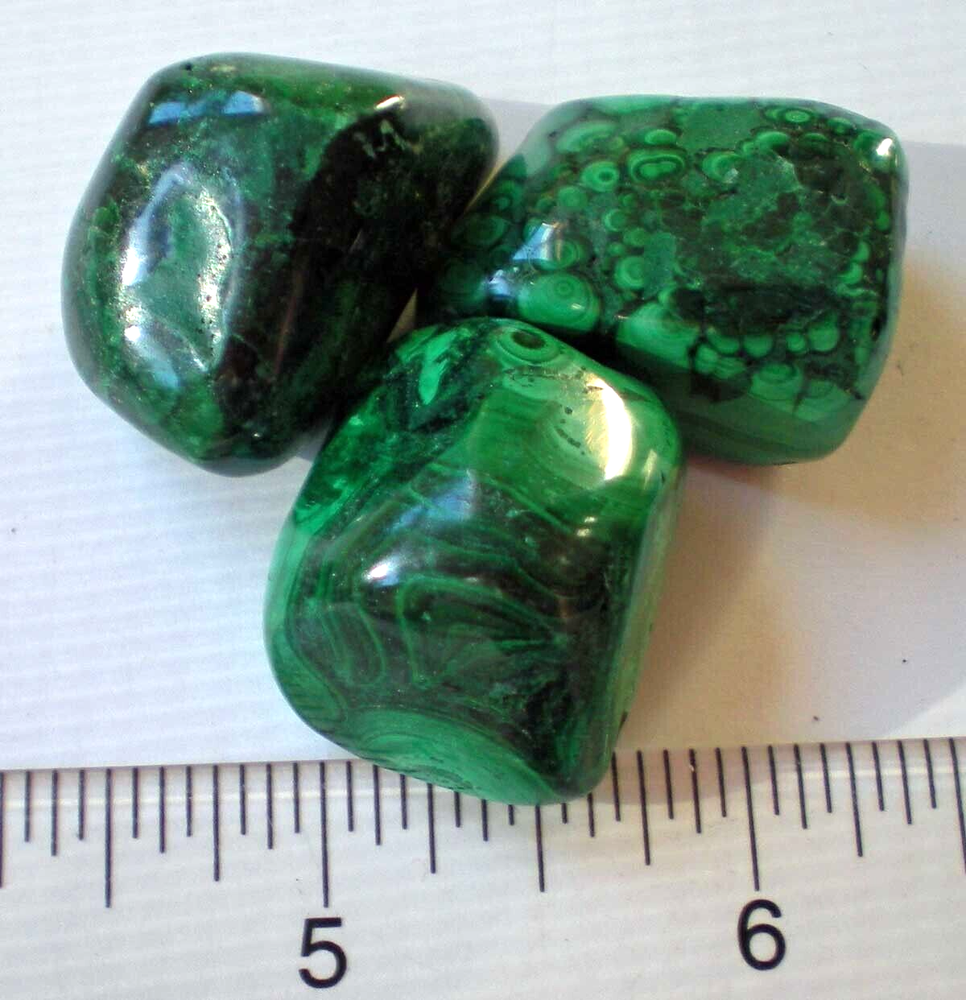 Malachite -3 Large Tumbled Stones rt412f