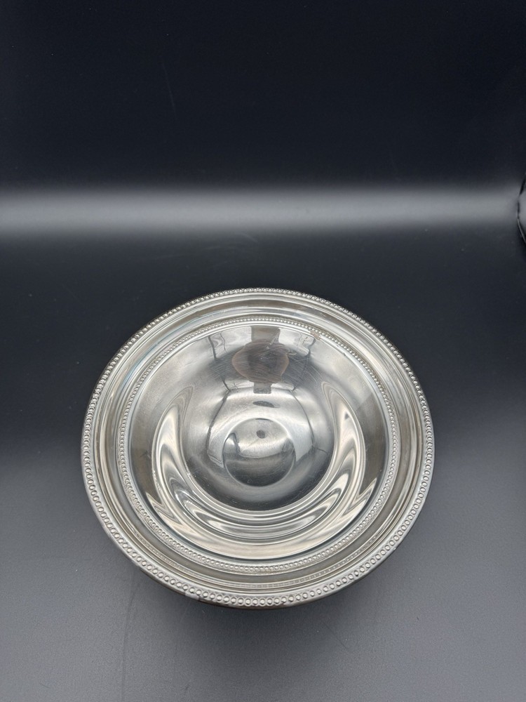 Silverplate Beaded Edge Pedestal Compote Dish