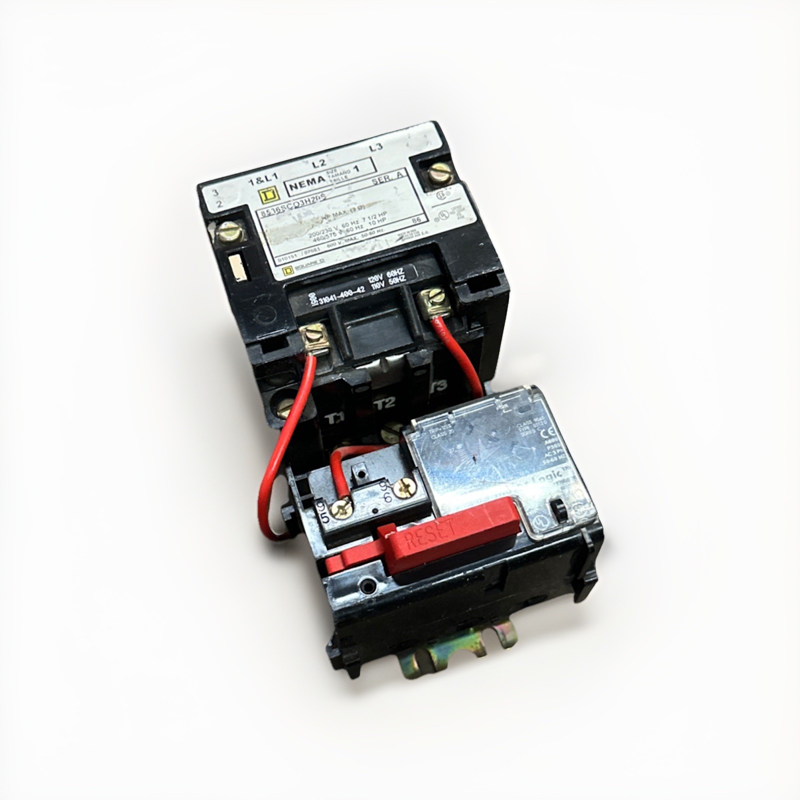 🔴Square D 8536SCO3H20S Ser A AC Magnetic NEMA Size 1 Starter‼️