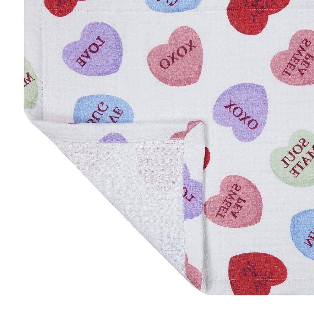 Conversation Hearts Table Runner Cotton