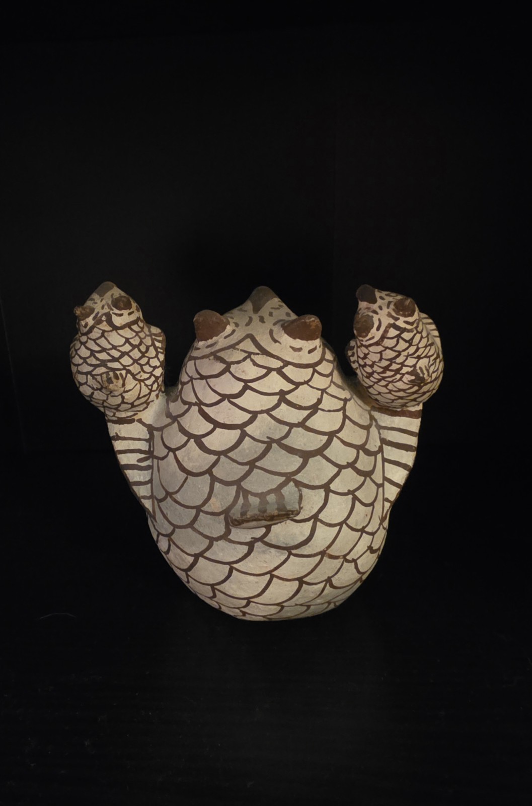 Zuni, Nellie Bica, Polychrome Owl Effigy Figure Southwest Pottery