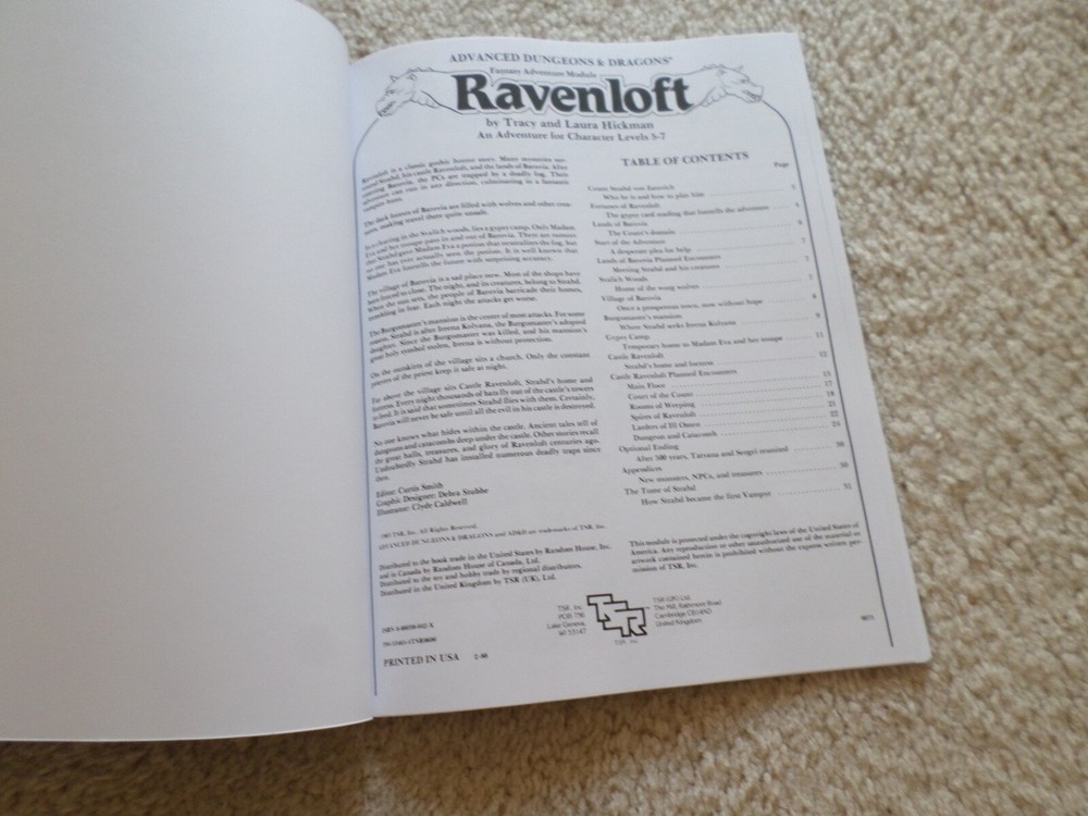 Ravenloft adventure module I6 Dungeons & Dragons