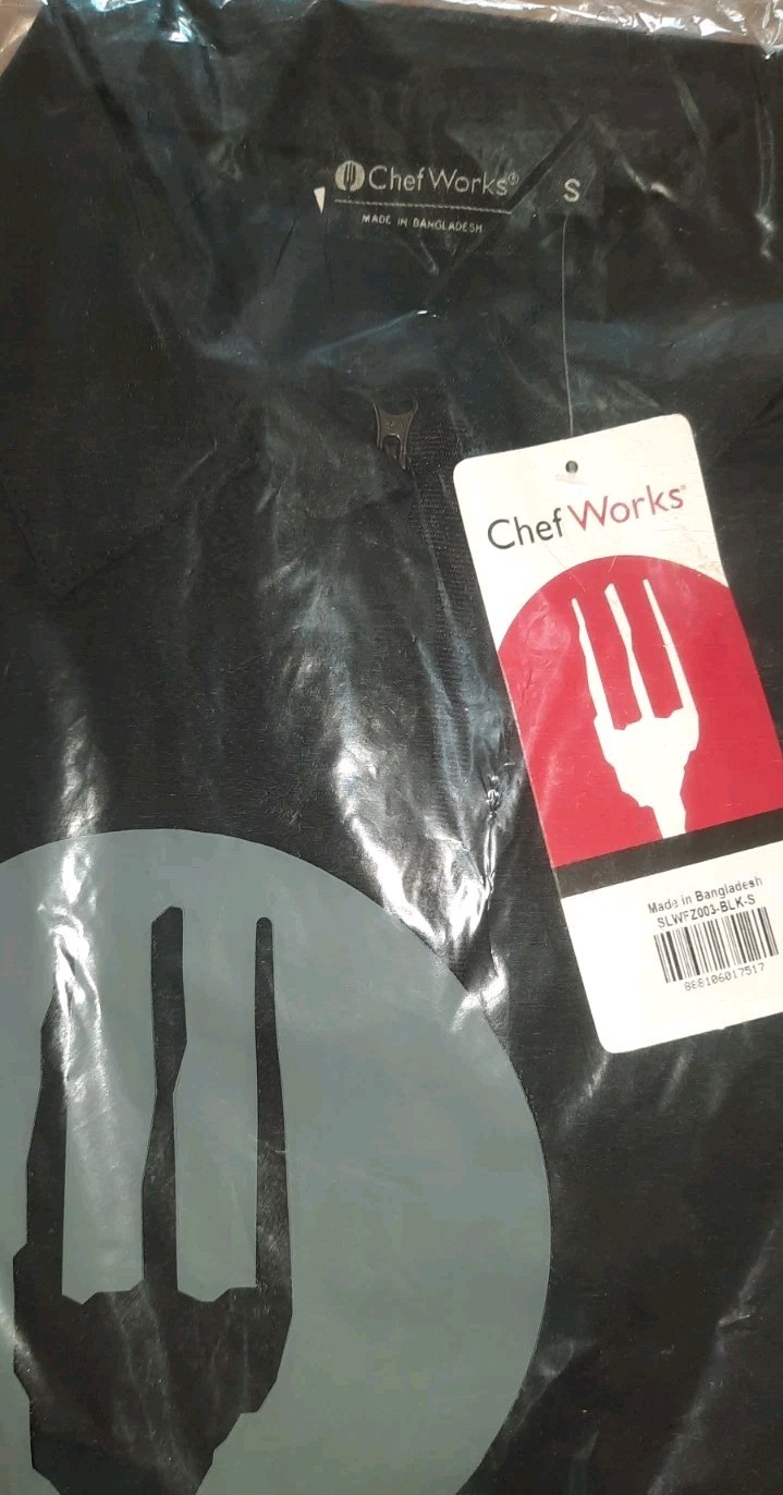 WOMENS Small Chef Works Shelby Zip Front Shirt.FOH Busser, Server, Utility, Bar