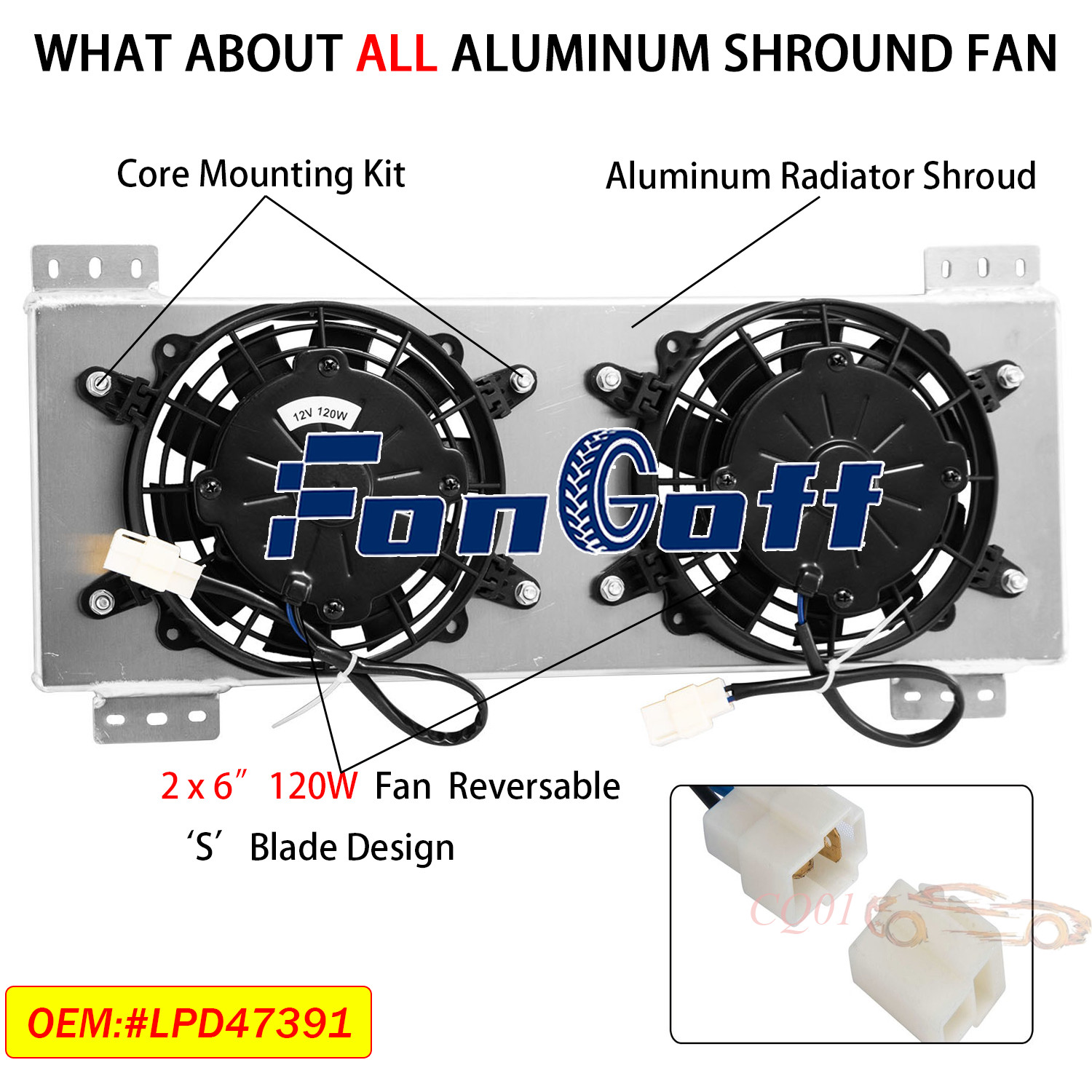 Aluminum Transmission Oil Cooler Shroud+2x 6'' 120W Fan For Tru-Cool 40000 GVW