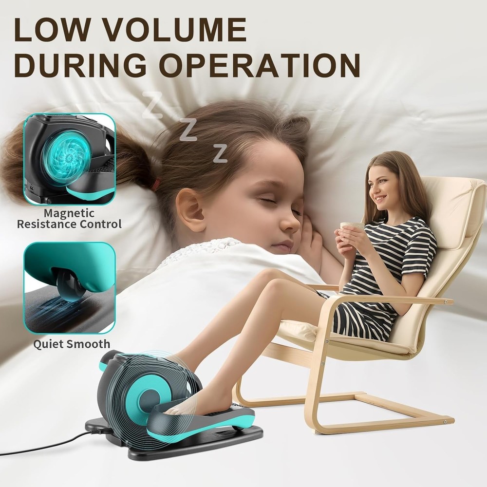 Under Desk Elliptical Machine, Electric Leg Exerciser for Seniors, Compact