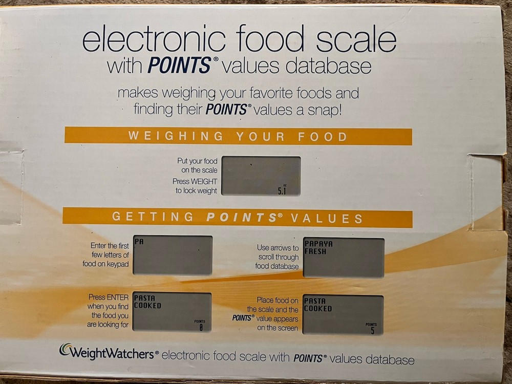 NEW Electronic Scale, Food, WEIGHT WATCHERS Points Value Database