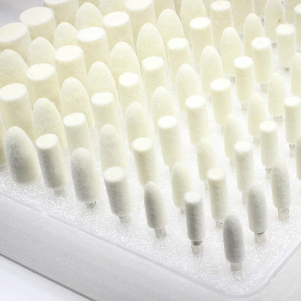 100 Pcs Compressed Wool Felt Polishing Head Tool Buffing Wheel for Dremel Rot...