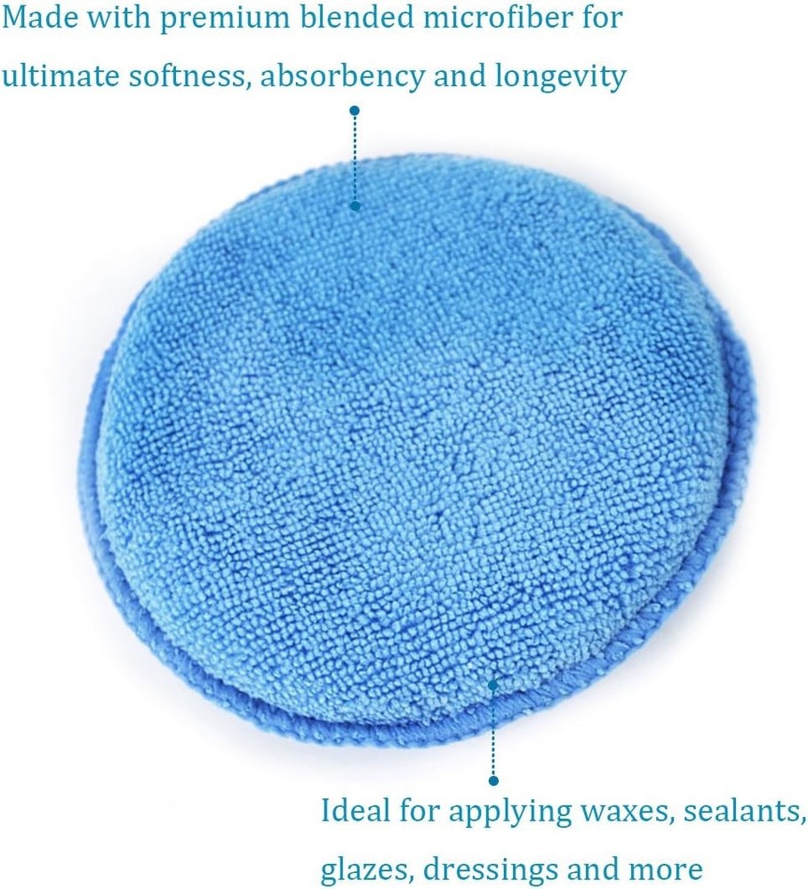 Microfiber Wax Applicator, AutoCare Ultra-Soft Applicator Blue