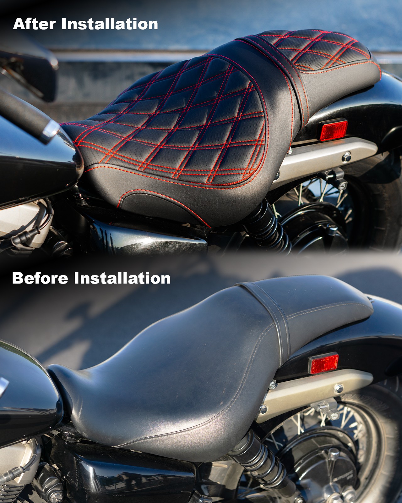 Comfortable 2-Up Softer Thicker Seat For Honda Shadow Spirit VT750C2 2007-2014