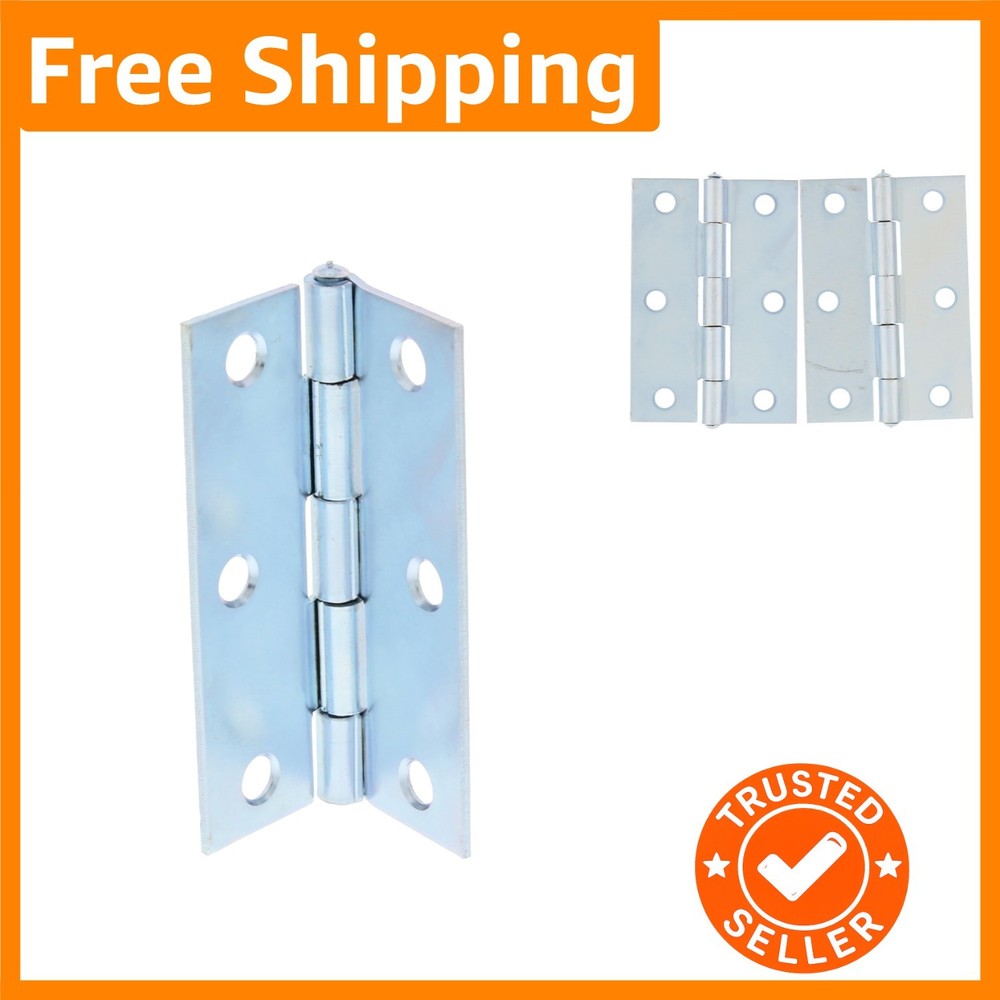 Quality Silver 2.5” Square Corner Hinges - Double Pack for Versatility