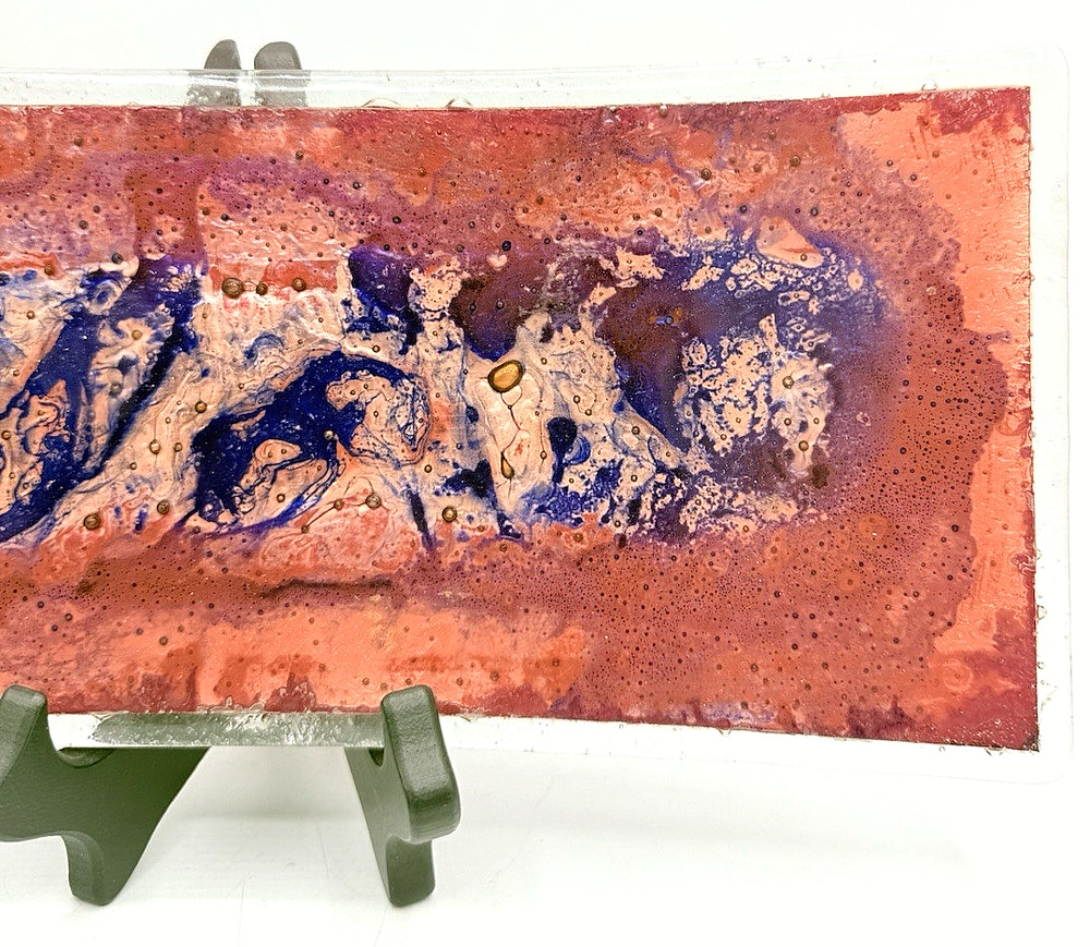 Fused Glass Rectangular Tray Abstract SIGNED BY ARTIST & DATED 2007 Studio Glass