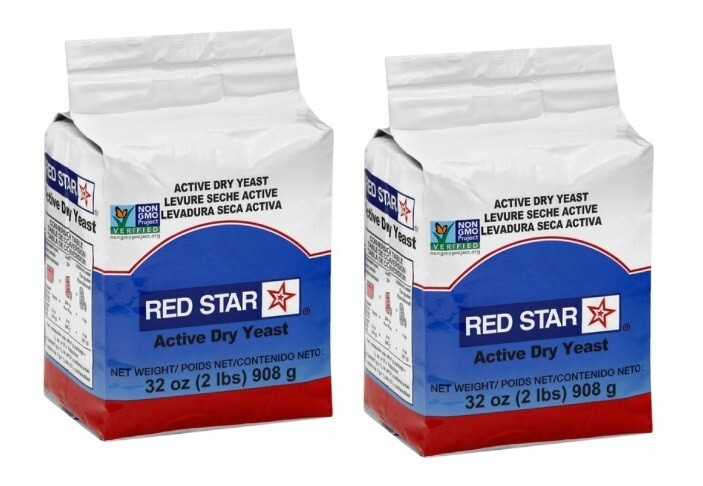 2 Pack Red Star Active Dry Yeast Non GMO 32oz /ea