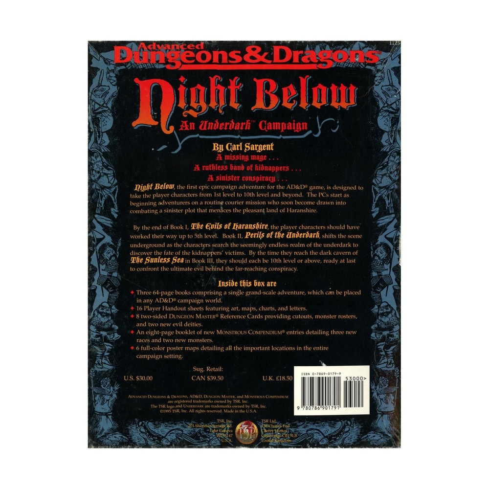 TSR AD&D 2nd Ed Night Below Fair
