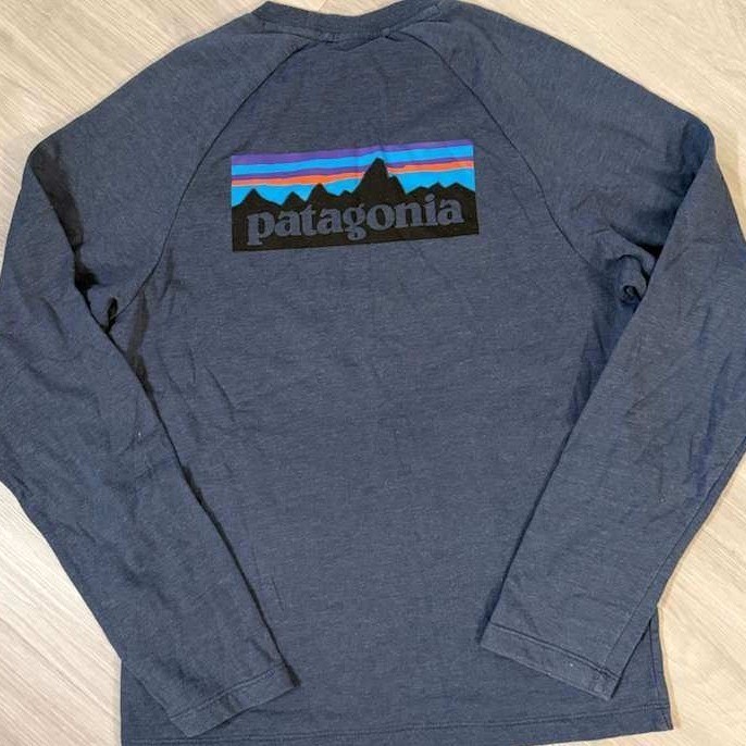 Patagonia Organic Cotton Long Sleeve Crewneck Pullover Shirt Men's Blue