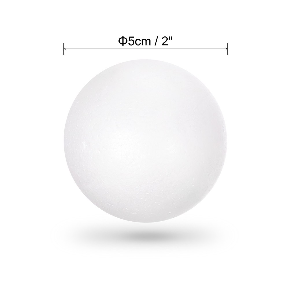 56Pcs 2" White Foam Balls Polystyrene Solid for Art and Decorations