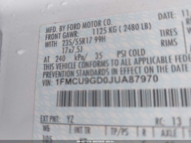 Used A/C Selector Switch fits: 2018 Ford Escape front automatic temperature cont