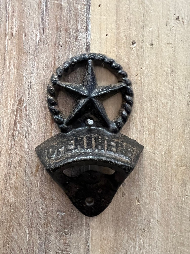 Star Cast Iron Bottle Opener 4" x 3"