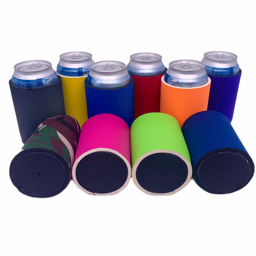 Blank Thicker Neoprene Full Bottom Can Coolie: Choose Color and Quantity