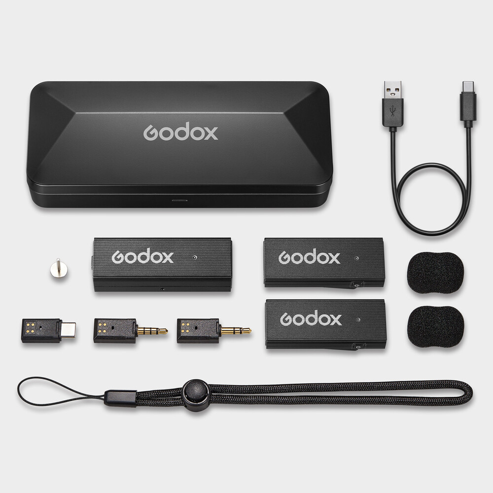 US Godox MoveLink Mini LT Kit2 2*Transmitter+1*Receiver Set Microphone fr iPhone