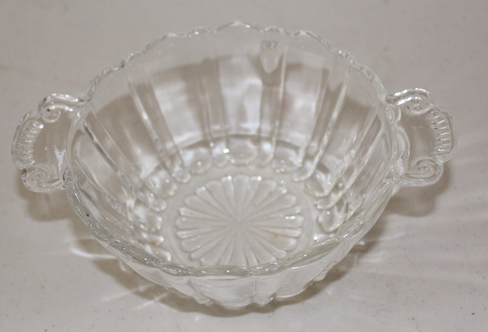 Clear Glass Handled Candy Nut Dish L#1332