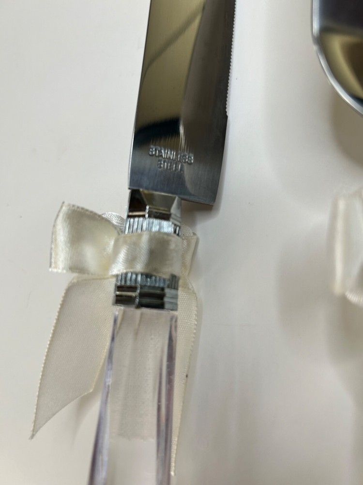VTG Wedding Cake Knife and Server Set with Acrylic Handle 2000