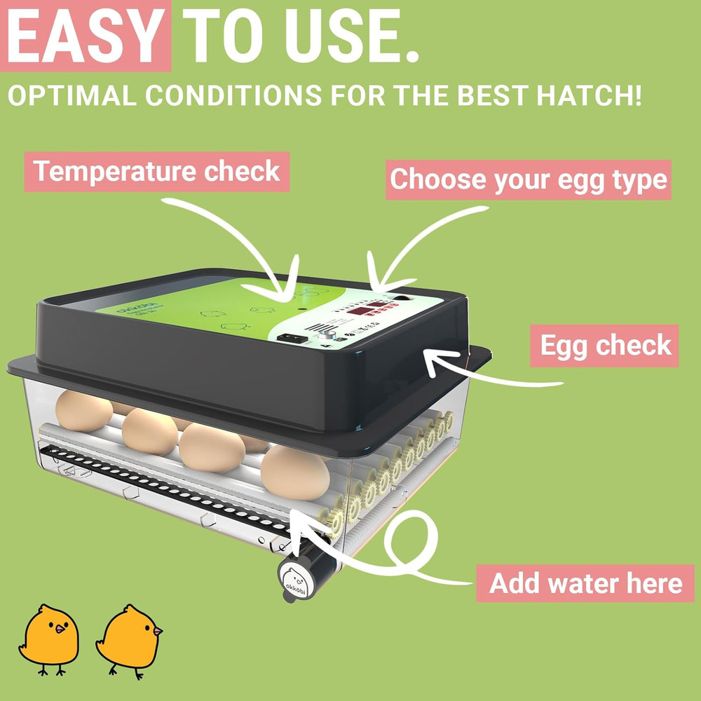 36 Egg Incubator Hatching Machine Automatic Humidity Candler Chicken Quail Duck