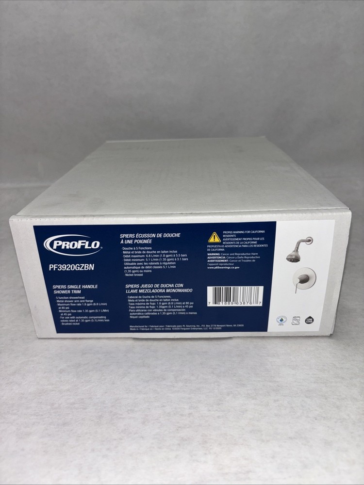 PROFLO Spiers Single Handle Multi Function Shower Only Trim Package - PF3920GZBN