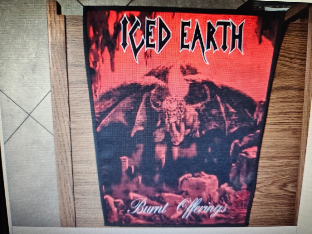 ICED EARTH, BURN  OFFERING, SEW ON SUBLIMATED LARGE BACK PATCH