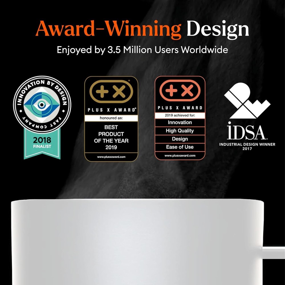 Ember Temp Control Smart Mug 2 - 10 oz White - App Controlled Heated Coffee Cup