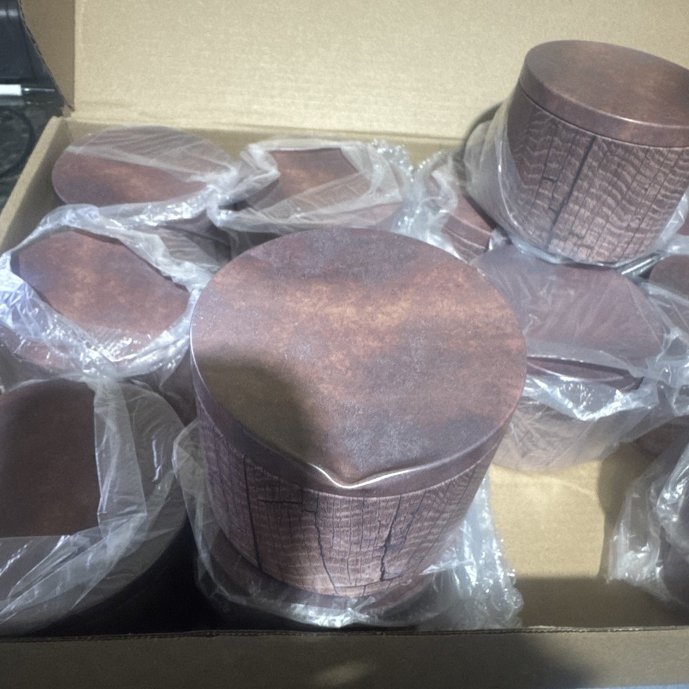 Candle Jars 12pcs 8oz Maple Leaf Pattern Red Wood Grain Empty Candle Can Box Set