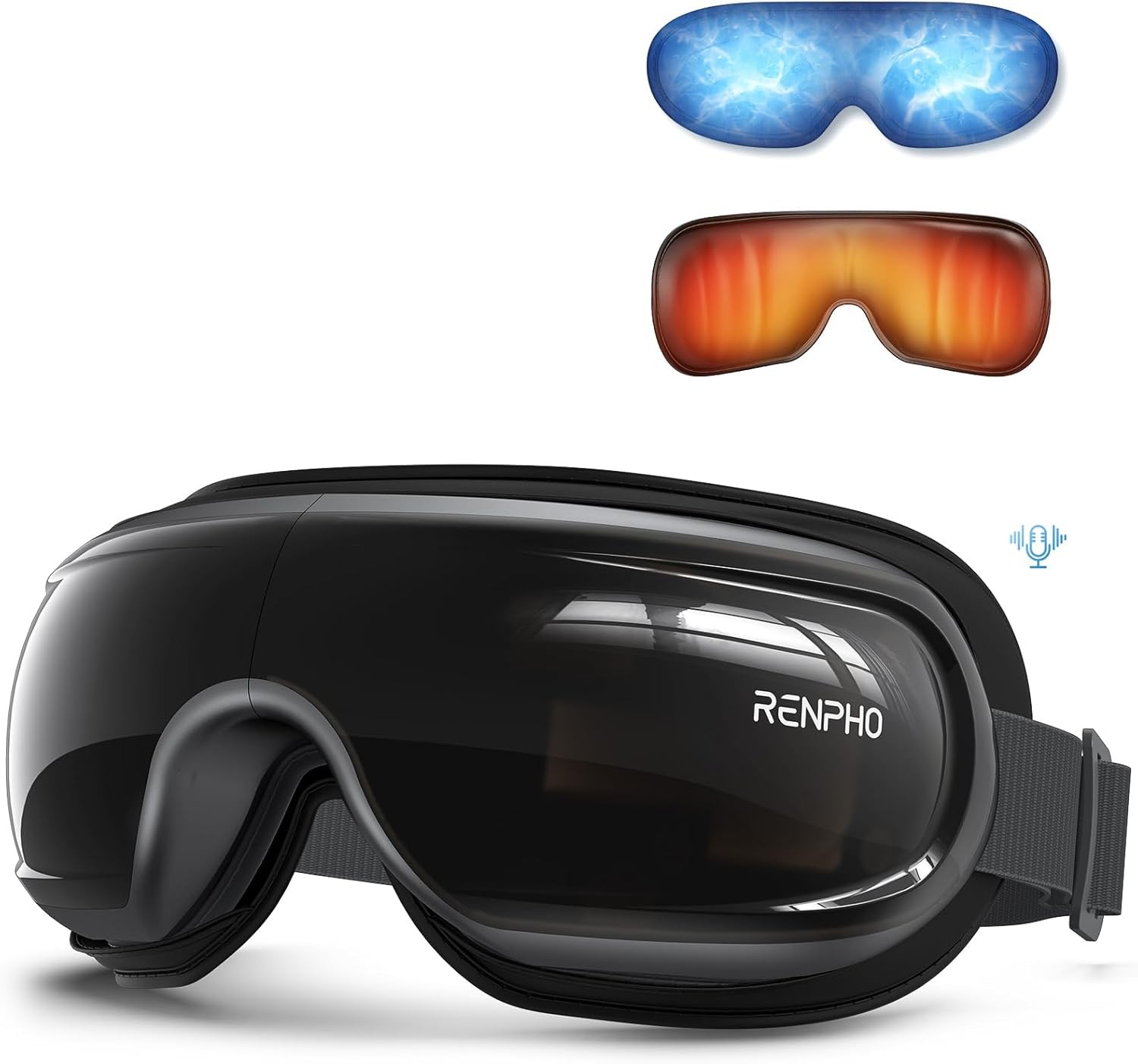 RENPHO Eye Massager with Heat and Cooling for Migraines Voice Control Eye Mask