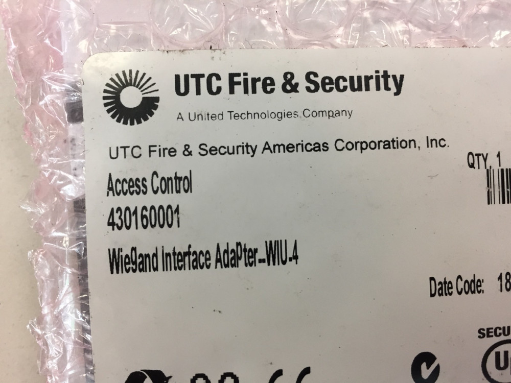 UTC GE Interlogix 430160001 WIU-4 Wiegand Interface Unit Four-State - New