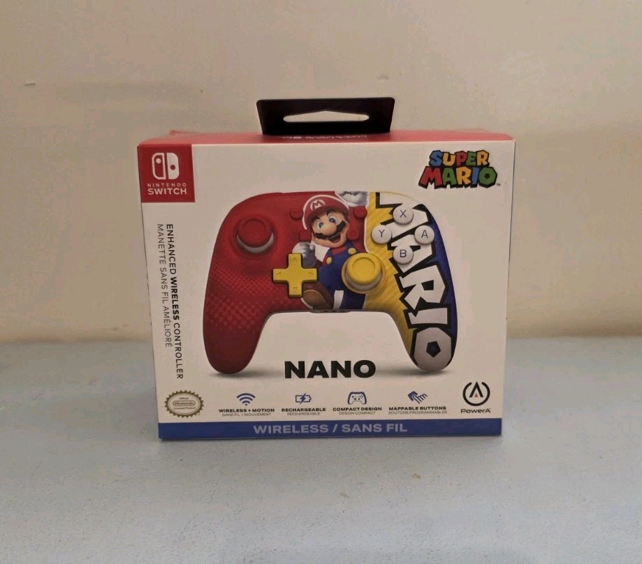Nintendo Switch PowerA Nano Super Mario Victory Enhanced Wireless Controller New