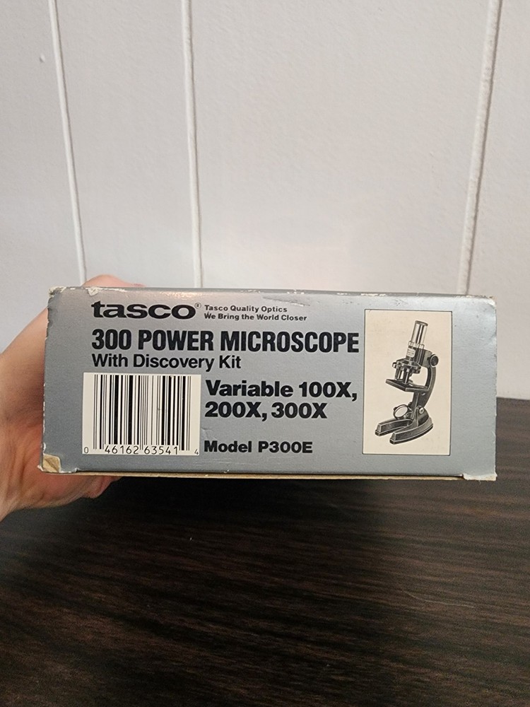 Vintage - 1988 Tasco 300E Variable Power Microscope with Discovery Kit
