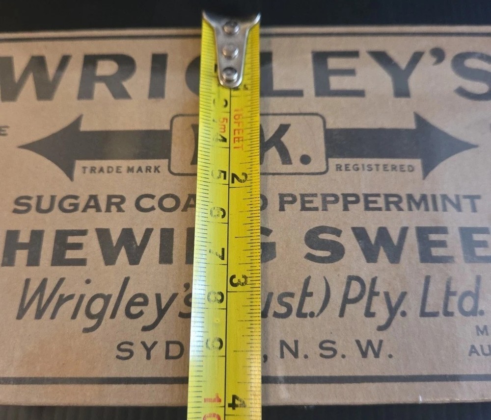 c1940s WRIGLEY'S PK Peppermint Bubble Gum Store DISPLAY BOX Empty #2 Sweet