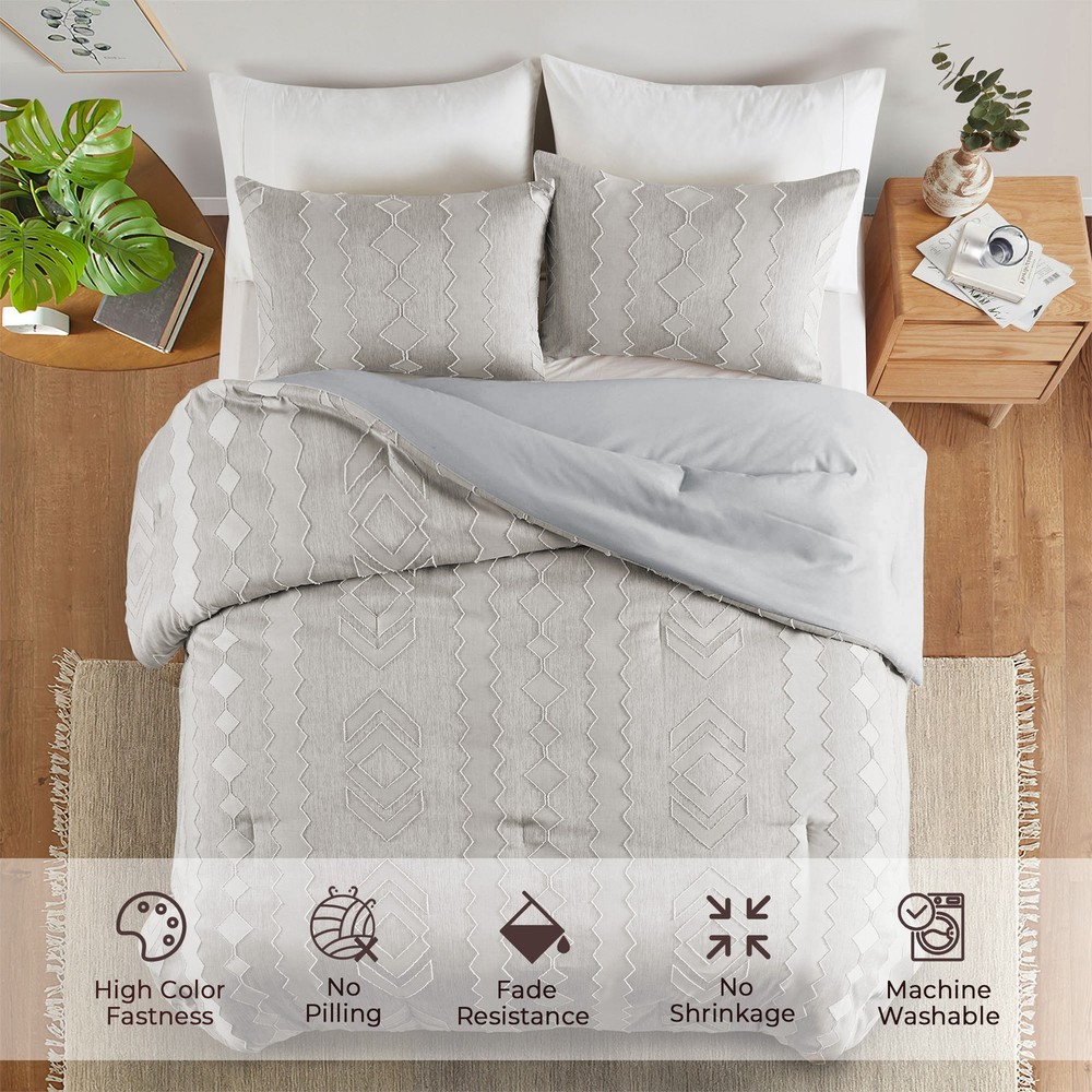 Peace Nest 3 Piece Comforter Sets Geometric Clipped
