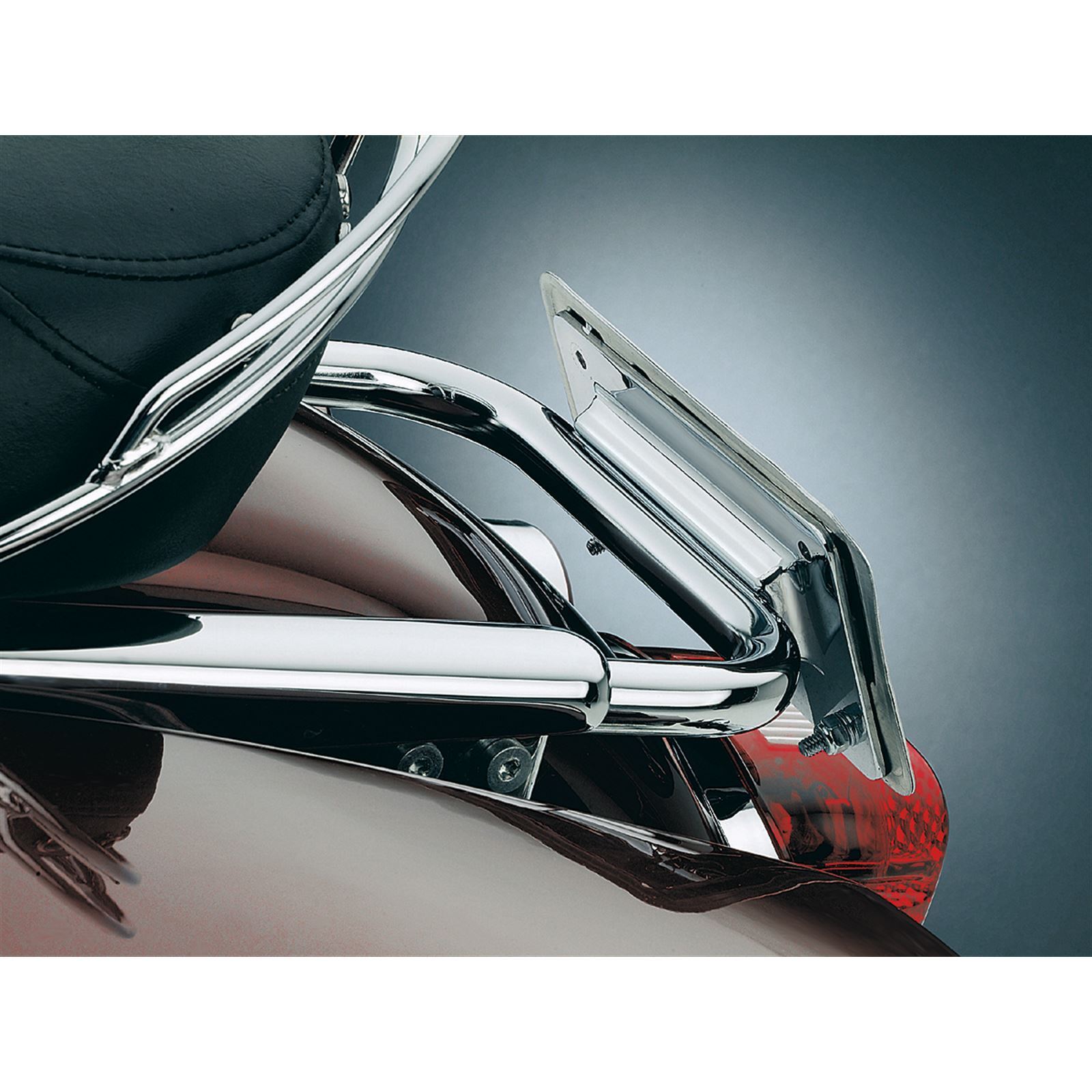 Laydown License Plate Frame - Chrome For Harley Models '86-10 OPEN BOX 113