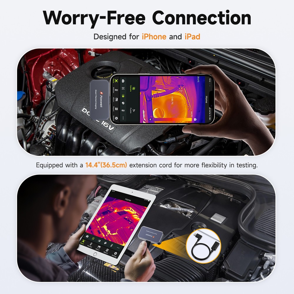 FOXWELL RT100 Infrared Thermal Imaging Camera to iPhone iPad Accessory Lightning