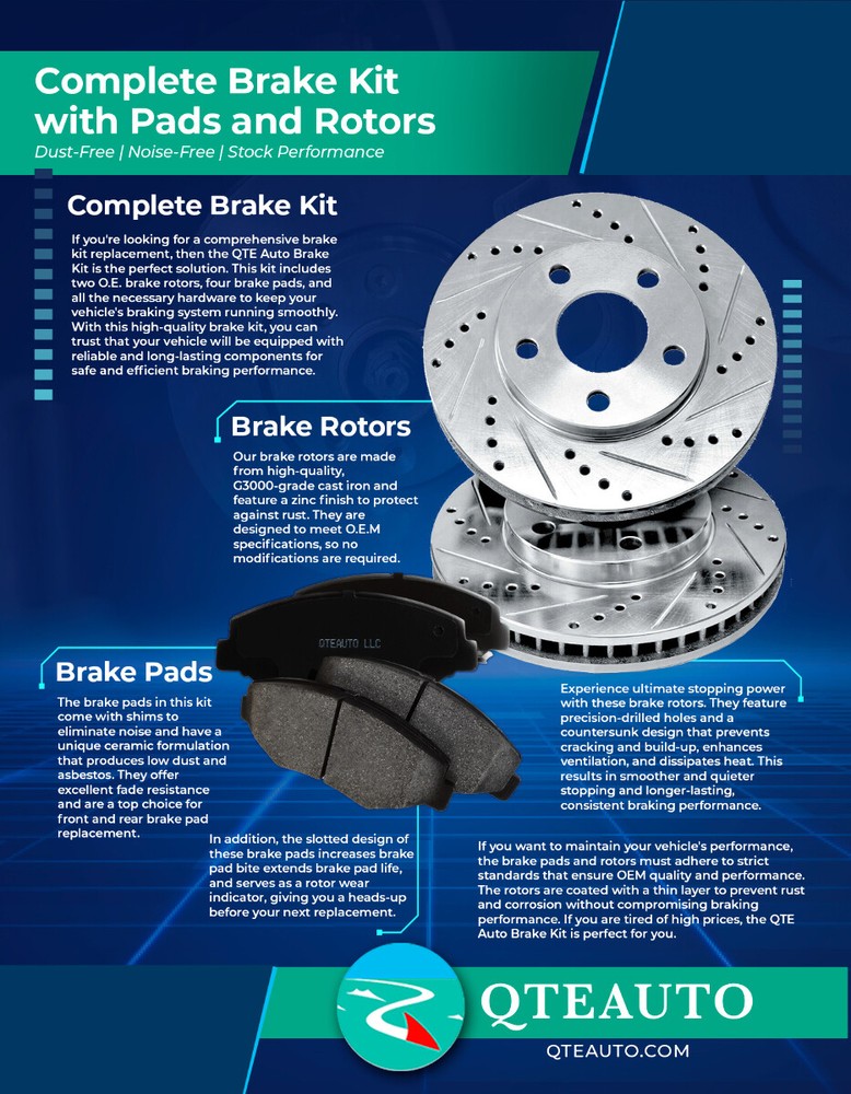 Rear Ceramic Brake Pad Kit For 2007-2013 Mazda 3