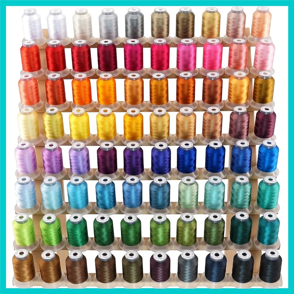 80 Spools Vibrant Polyester Embroidery Thread Kit - 500M Each, Compatible Janome